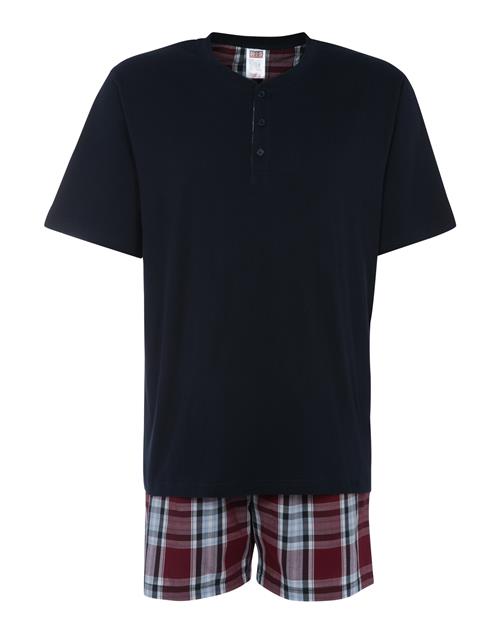 H.I.S Pyjamas kort  navy / bordeaux / hvid