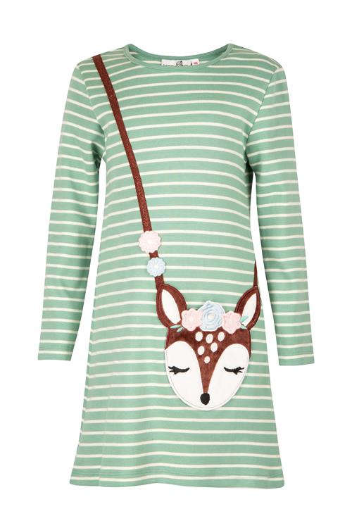 happy girls Kjole  grøn / uldhvid