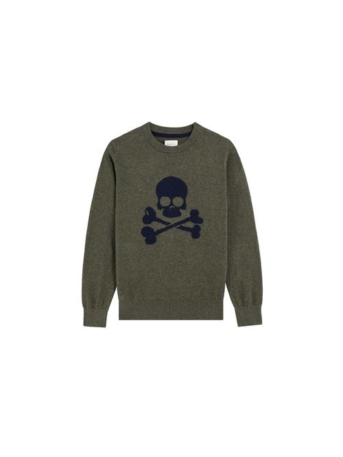 Scalpers Pullover 'Skull Intarsia'  marin / oliven