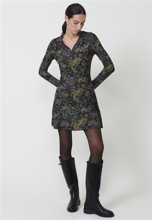 KOROSHI Kjole  lyseblå / rustbrun / gul / sort