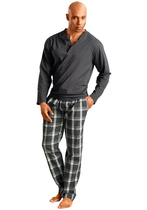 H.I.S Pyjamas lang  grå / grøn