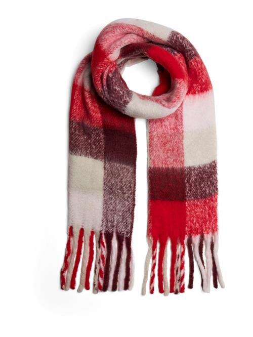 PIECES Sjal 'PCBEA'  rød / burgunder / vinrød / hvid