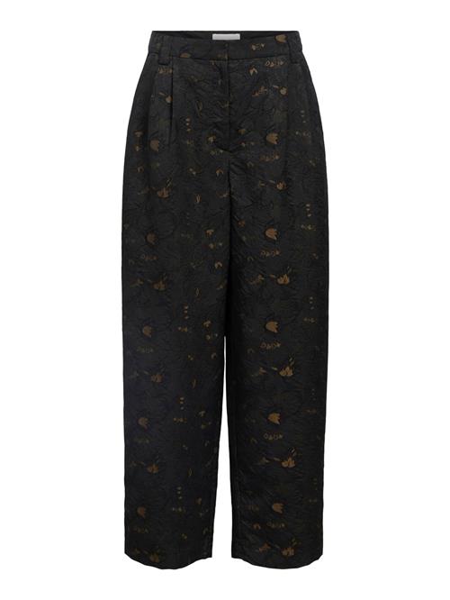 OBJECT Bukser med lægfolder 'OBJLOVIA'  brun / sort