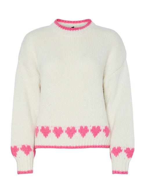 PIECES Pullover 'PCJove'  lys pink / hvid