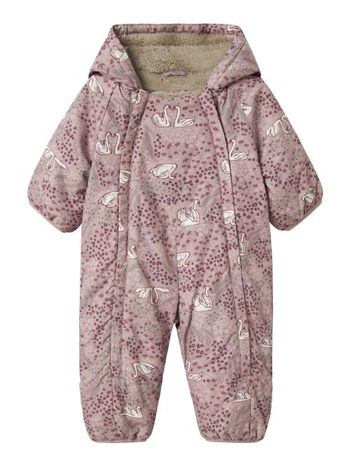 NAME IT Funktionsjakkesæt 'NBFSNOW05'  grå / aubergine / lysviolet / hvid