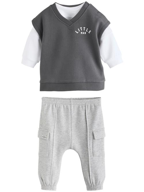 Next Sæt  grå-meleret / sort / hvid