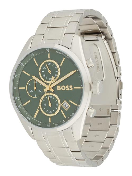 BOSS Analogt ur 'Grand Prix 44'  grøn / mørkegrøn / sølv