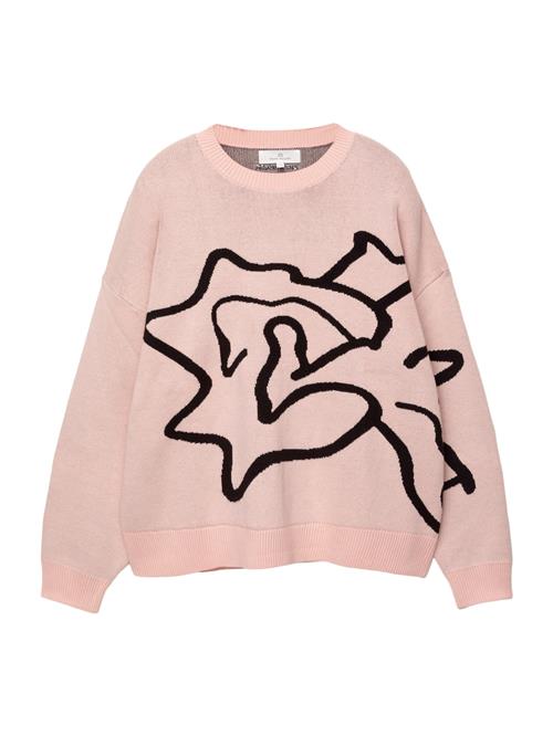 Pull&Bear Pullover  lyserød / sort