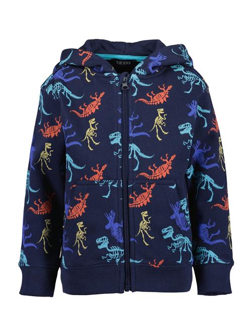 BLUE SEVEN Sweatjakke  navy / gul / violetblå / orange