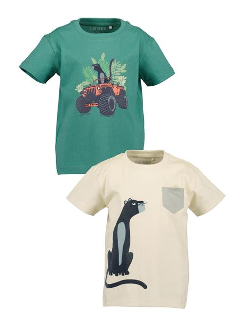 BLUE SEVEN Shirts  beige / mørkegrøn / orangerød / sort