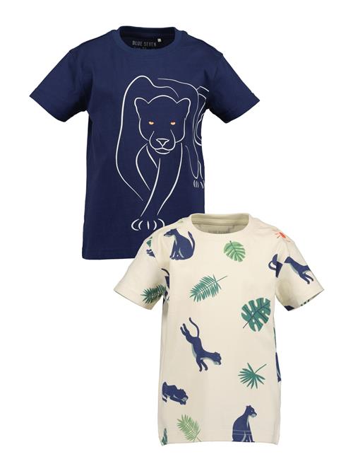 BLUE SEVEN Shirts  marin / grøn / lyseorange / hvid