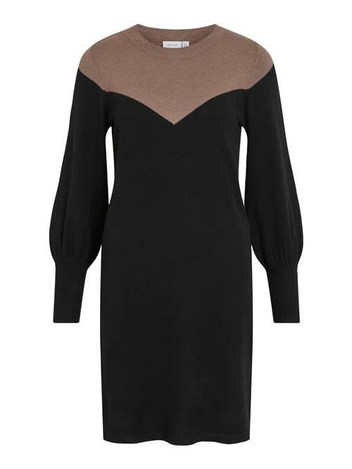 VILA Strikkjole 'VIKerry'  mokka / sort