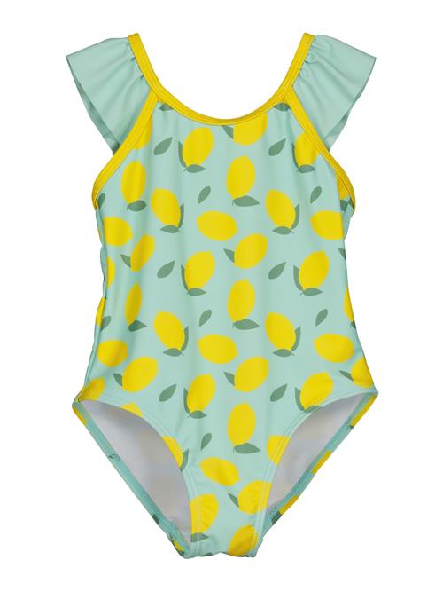 BLUE SEVEN Badedragt  aqua / gul / mørkegrøn