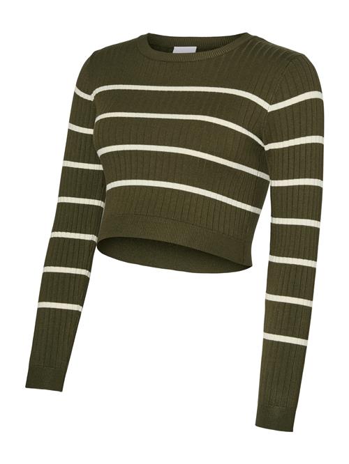 MAMALICIOUS Pullover 'MLNewsiv'  mørkegrøn / hvid