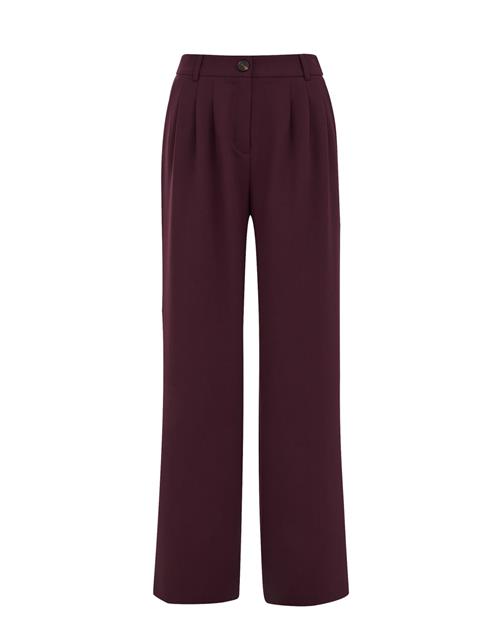 WE Fashion Bukser med lægfolder  aubergine