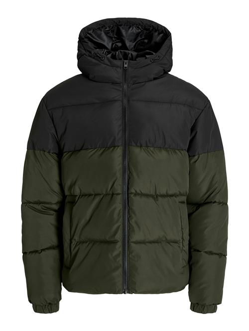 JACK & JONES Overgangsjakke 'JJMAZE'  mørkegrøn / sort