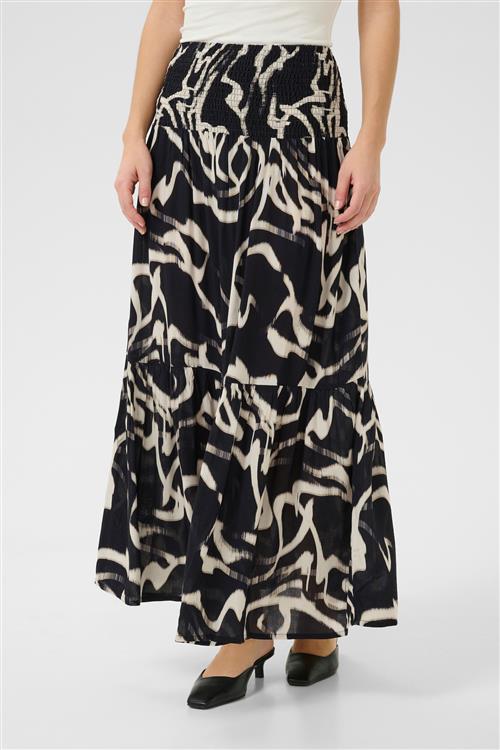 Kaffe Nederdel 'Beathe'  lysebeige / sort