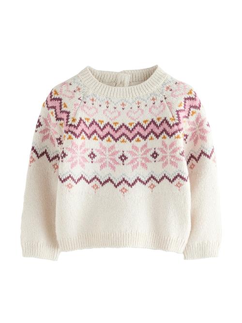 Next Pullover 'Christmas Fairisle'  ecru / curry / cyclam / lyserød