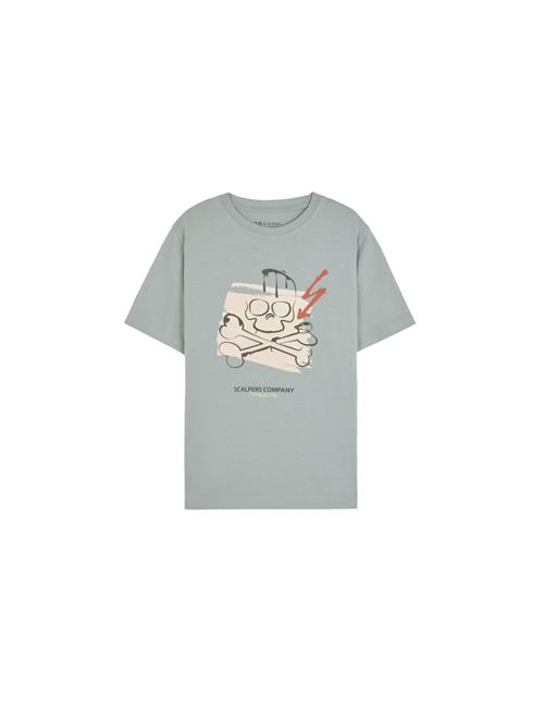 Scalpers Shirts 'Strokeskull'  mint / blandingsfarvet