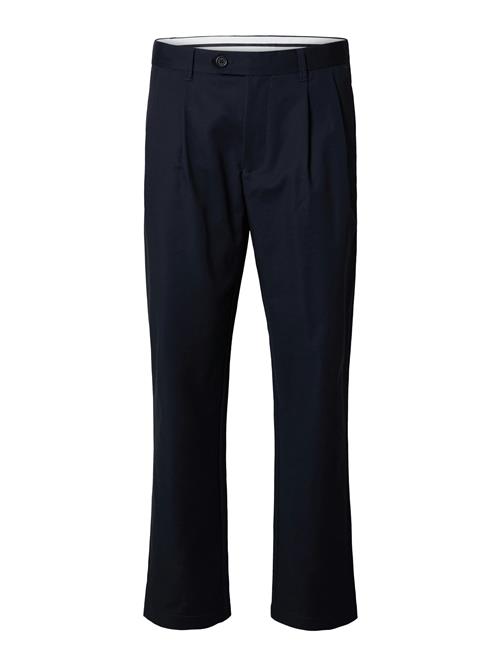 SELECTED Bukser med lægfolder 'SLHZ190 ADAM'  safir