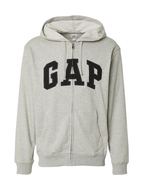 GAP Sweatjakke 'HERITAGE'  lysegrå / sort