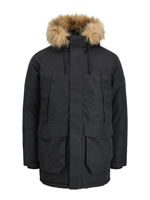 JACK & JONES Vinterparka 'CAMP'  lysebrun / sort