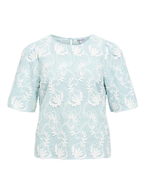 OBJECT Bluse 'OBJMya'  himmelblå / hvid