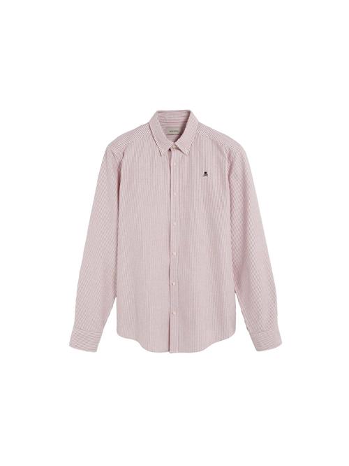 Scalpers Skjorte 'New Oxford'  burgunder / hvid