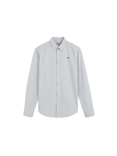 Scalpers Skjorte 'New Oxford'  khaki / hvid