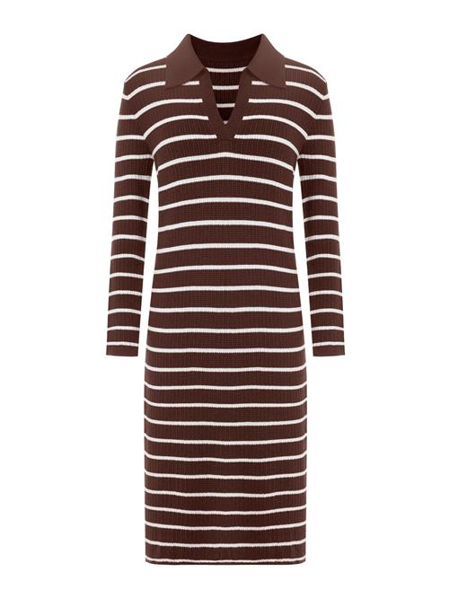 Imily Bela Strikkjole  mørkebrun / hvid