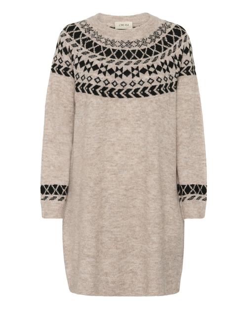Cream Strikkjole 'CRCherrie'  beige-meleret / sort