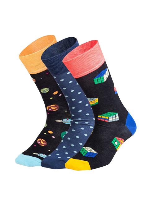 DillySocks Sokker 'Galactic Cubes'  navy / gul / lyserød