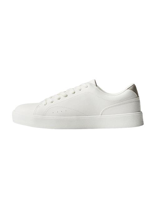 Bershka Sneaker low  mørkebeige / hvid
