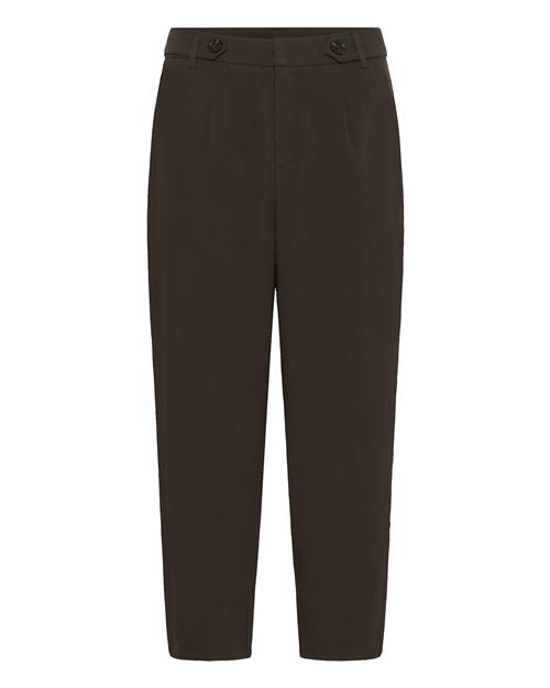 Kaffe Bukser med lægfolder 'Merle'  mørkebrun