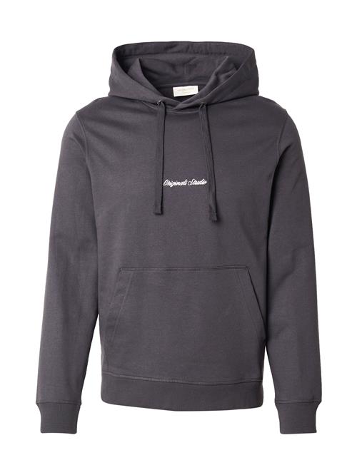 JACK & JONES Sweatshirt 'JORNORREBRO'  mørkegrå / hvid