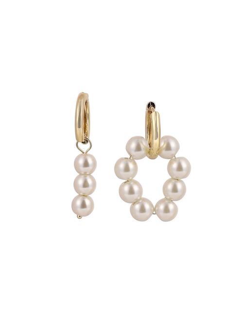 SOHI Øreringe 'Mishka'  guld / perlehvid