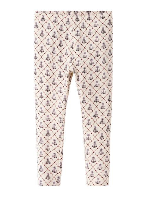 NAME IT Leggings 'NMFNIKALA'  lilla / rød / hvid-meleret