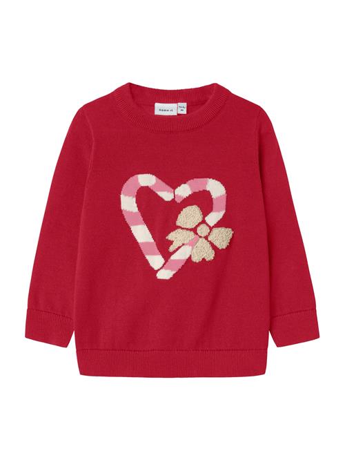 NAME IT Pullover 'NMFReamo'  beige / rød / melon / hvid