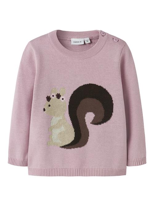 NAME IT Pullover 'NBFSOURCE'  choko / pastelgrøn / lilla / sort