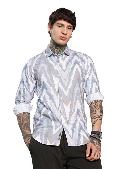 Campus Sutra Skjorte 'Kyra'  mørkebeige / opal / blue denim / hvid