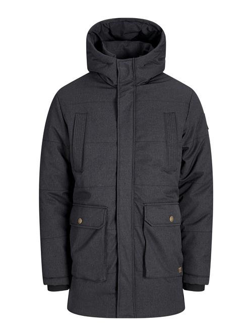 JACK & JONES Vinterparka 'FINN'  sort-meleret