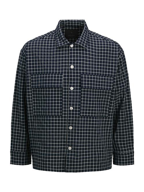 JACK & JONES Skjorte 'JPRBLATRAVIS'  natblå / hvid