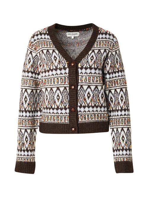 Lollys Laundry Cardigan 'Saxo'  lyseblå / mørkebrun / orange / hvid