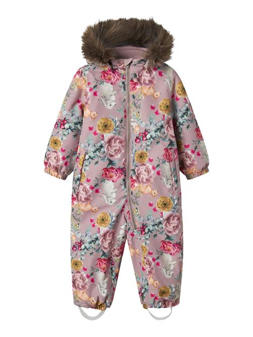 NAME IT Funktionsjakkesæt 'NMFSnow10'  grå / jade / lysviolet / mørk pink