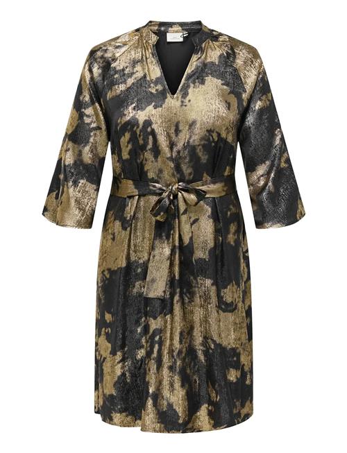 ONLY Carmakoma | Cardixie 3/4 V-Neck Blk Dress Aop | 44