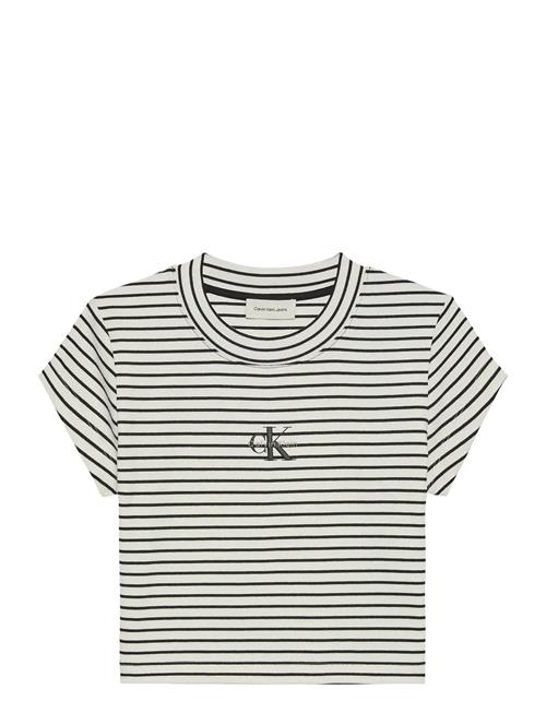 Calvin Klein Jeans | Striped Monologo Baby Rib Tee | S