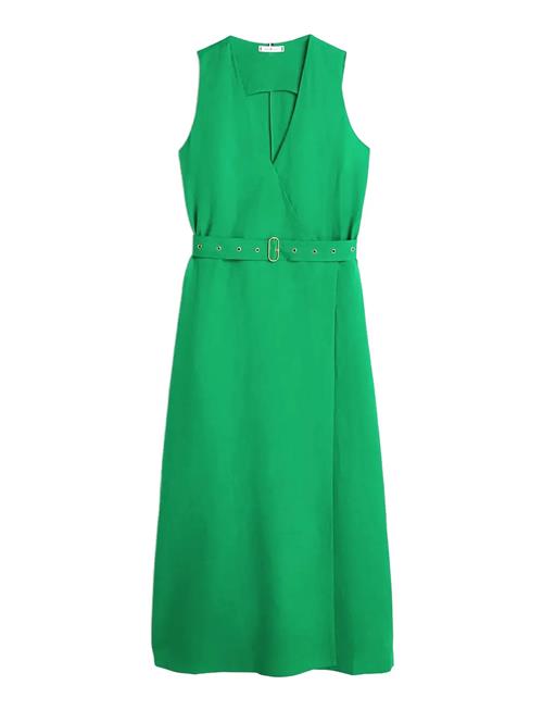 Tommy Hilfiger | Vis/Linen Belted Midi Ns Dress | L