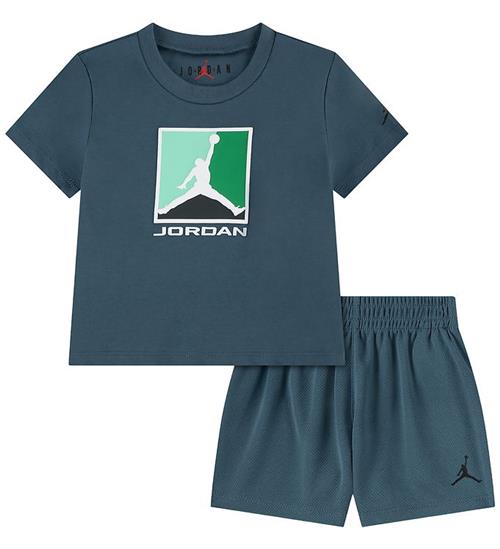 Jordan Shortssæt - T-shirt/Shorts - Ash Green m. Print