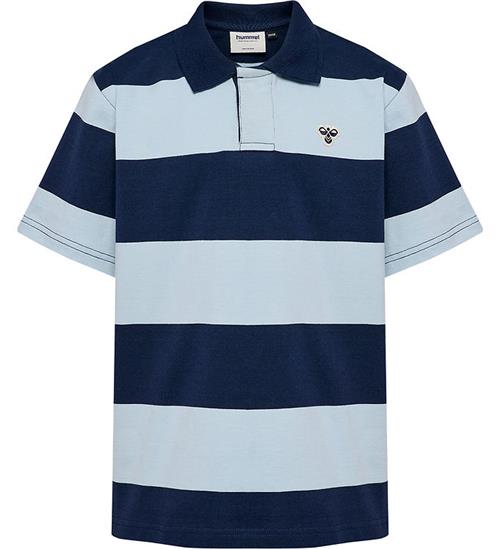 Hummel Polo - Dress Blues/Lyseblåstribet