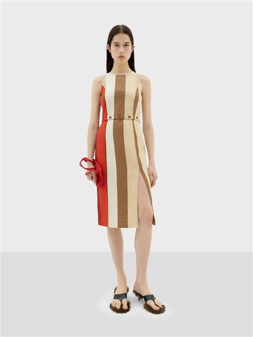 Thinking MU Kjole ' WILA '  beige / blodrød